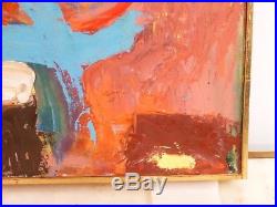 VINTAGE ABSTRACT NEO EXPRESSIONIST OIL PAINTING Mid Century Modern Signed
