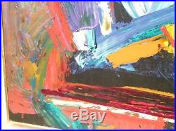 VINTAGE ABSTRACT NEO EXPRESSIONIST PAINTING Mid Century Modern Signed