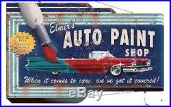 VINTAGE AUTO PAINT SHOP Handcrafted Custom Made Wood Sign with YOUR WORDS PLD