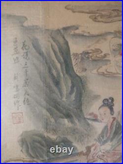 VINTAGE GEISHA GIRLS ORIGINAL PAINTING! Asian SIGNED by Artist