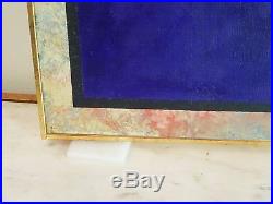 VINTAGE GEOMETRIC ABSTRACT MODERNIST OIL PAINTING Mid Century Modern Signed