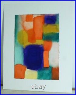 VINTAGE GEOMETRIC ABSTRACT MODERNIST PAINTING Mid Century Modern Signed 1962