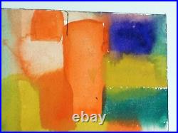 VINTAGE GEOMETRIC ABSTRACT MODERNIST PAINTING Mid Century Modern Signed 1962