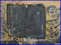Vintage German Abstract Collage Oil Painting Signed K. Schwitters