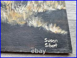 VINTAGE IMPRESSIONISM PAINTING LANDSCAPE American Cowboy Horseback Ranch Farm