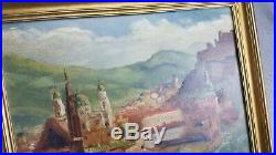 VINTAGE ITALIAN SICILY Landscape Original Oil On Board Signed H N Jemler 1952