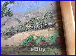 VINTAGE Impressionist Oil Painting Plain Air Desert Cactus Signed Rare Framed