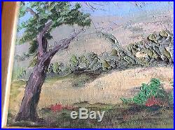 VINTAGE Impressionist Oil Painting Plain Air Desert Cactus Signed Rare Framed