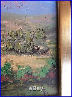 VINTAGE Impressionist Oil Painting Plain Air Desert Cactus Signed Rare Framed