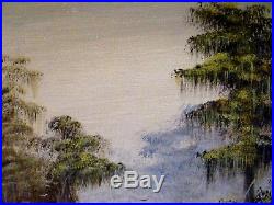 VINTAGE Louisiana RIVER SWAMP Oil Painting PAUL SAMSON Framed RUSTIC CABIN Nola