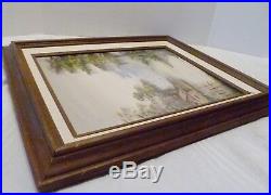 VINTAGE Louisiana RIVER SWAMP Oil Painting PAUL SAMSON Framed RUSTIC CABIN Nola