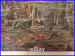 Vintage Oil On Canvas Surrealism Painting Signed Martin J Murray 1947