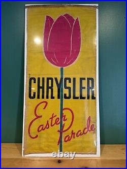 VINTAGE ORIGINAL 1930s CHRYSLER EASTER PARADE PAINTED CANVAS BANNER