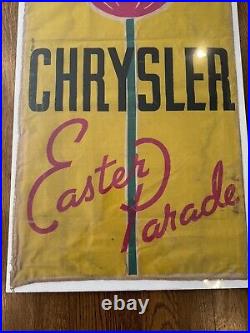 VINTAGE ORIGINAL 1930s CHRYSLER EASTER PARADE PAINTED CANVAS BANNER