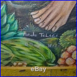 VINTAGE ORIGINAL BALINESE SIGNED PAINTING, BALI PAINTING, UBUD STYLE 38 x 25