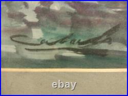 VINTAGE ORIGINAL WATERCOLOR Painting! SPANISH TOWN. SIGNED by Artist
