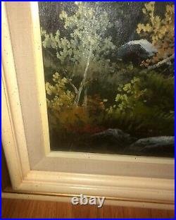 VINTAGE RAY ALFONSE Signed Framed Painting Landscape of Aspen Trees