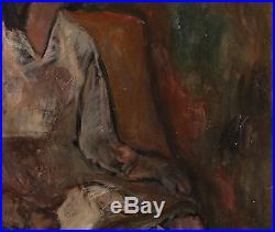 Vintage Russian Expressionist Portrait Oil Painting Signed Soutine