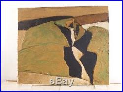 VINTAGE SCULPTURAL ABSTRACT OIL PAINTING MID CENTURY MODERN Signed Listed 1960s