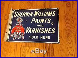 VINTAGE SHERWIN-WILLIAMS PAINTS and VARNISHES PORCELAIN SIGN VERY RARE