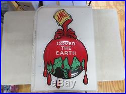 Vintage Sherwin-williams Paint Cover The Earth Fiberglass Retail Sign