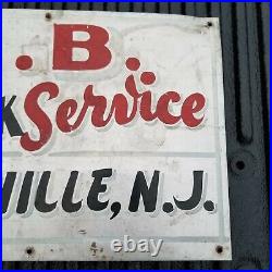 VINTAGE Tow Truck Service Station gas oil sign Hand Painted Westville NJ