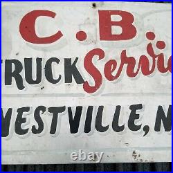 VINTAGE Tow Truck Service Station gas oil sign Hand Painted Westville NJ
