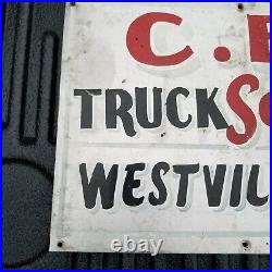 VINTAGE Tow Truck Service Station gas oil sign Hand Painted Westville NJ