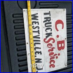 VINTAGE Tow Truck Service Station gas oil sign Hand Painted Westville NJ