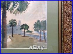 Vintage Watercolor Painting Of St Augustine Fl Fort Marion Signed Walter Cole
