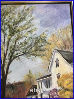 VNTG Framed & Signed Oil Canvas Painting V. King Green 35x 29 Gold Frame