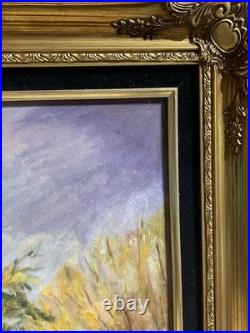 VNTG Framed & Signed Oil Canvas Painting V. King Green 35x 29 Gold Frame