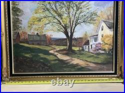 VNTG Framed & Signed Oil Canvas Painting V. King Green 35x 29 Gold Frame