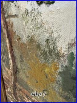 VTG 1913 oil Painting Birch Tree Landscape Signed By ELSIE JOHNSON