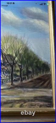 VTG 1913 oil Painting Birch Tree Landscape Signed By ELSIE JOHNSON