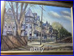 VTG 1913 oil Painting Birch Tree Landscape Signed By ELSIE JOHNSON