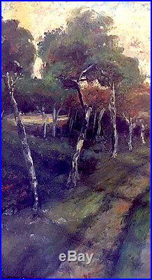 Vtg 1924 Signed Orig Oil Painting Landscape By Ohio Artist Waldon Arnholt