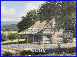 VTG 1970s Royce Roberts Bluebonnets Oil Painting Original Signed Framed 22x28