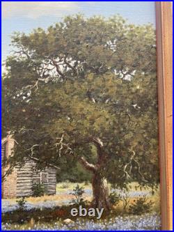 VTG 1970s Royce Roberts Bluebonnets Oil Painting Original Signed Framed 22x28