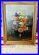VTG 1971 Artist Signed Jacque Original Oil on Canvas Framed Floral Still Life