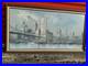 VTG 1980's Canvas Oil Painting Brooklyn Bridge Signed by Artist Adams Framed