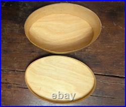 VTG 4 Stacking Shaker Wood Oval Pantry Box with Lid Artist Signed James Lesher EUC