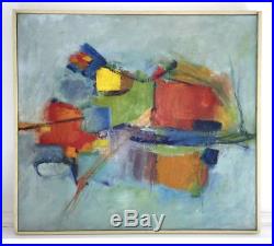 VTG Abstract Modern Oil Painting Signed Naomi Huffman 1969 Expressionist