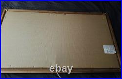 VTG Black Velvet Painting With Back-Lighted Windows 53x29 Signed Ashbrook1972