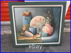 VTG C. Benolt Original Still Life Native American Oil on Canvas Painting Signed
