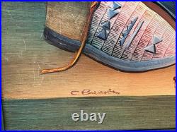 VTG C. Benolt Original Still Life Native American Oil on Canvas Painting Signed