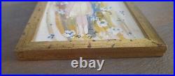 VTG Crisafulli Signed Original Art Framed Painting Girl 7 X 5 Colorful