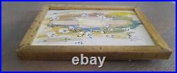 VTG Crisafulli Signed Original Art Framed Painting Girl 7 X 5 Colorful