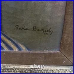 VTG Framed Portrait Original Painting 1948 Blond Child 32x39 Signed Sara B