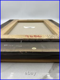VTG Gold Wood Framed Oil Painting Summer Landscape Trees Lake Signed Miles